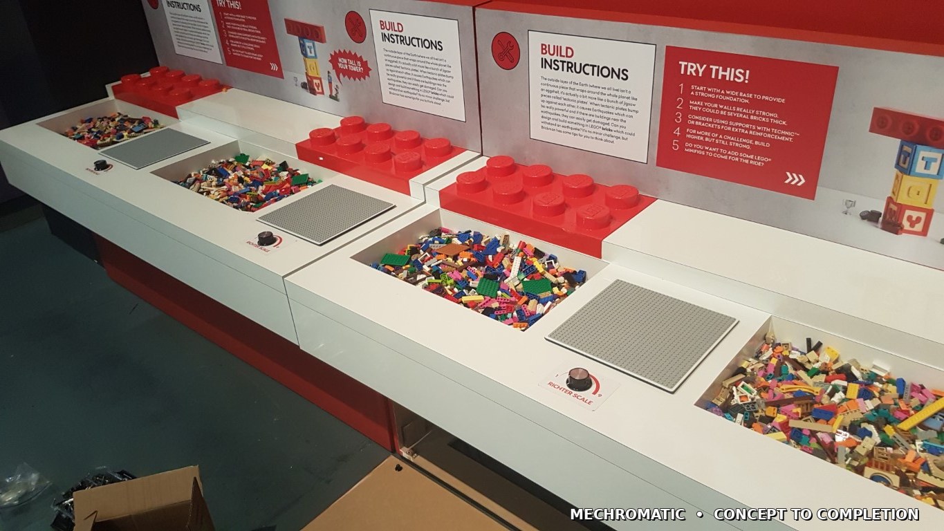 Interactive earthquake table mechanical design for exhibition installation