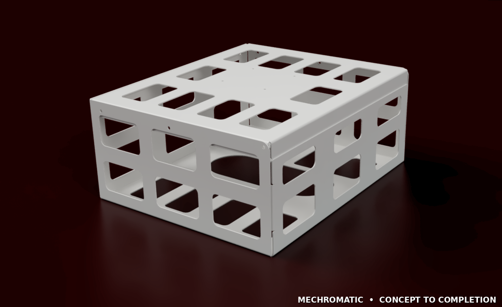 Projector security enclosure 3D CAD design and sheet metal fabrication drawing